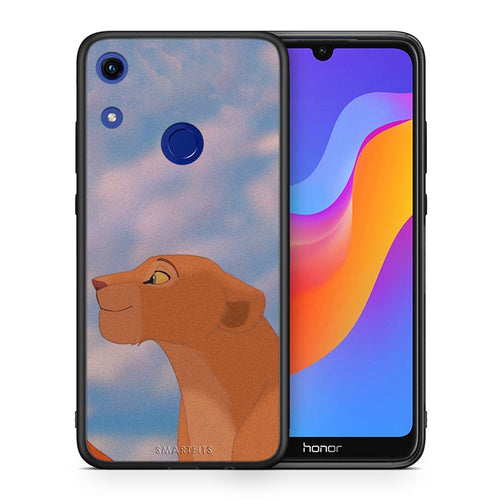 Θήκη Αγίου Βαλεντίνου Honor 8A Lion Love 2 από τη Smartfits με σχέδιο στο πίσω μέρος και μαύρο περίβλημα | Honor 8A Lion Love 2 case with colorful back and black bezels