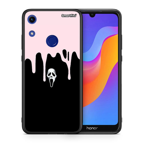 Θήκη Honor 8A Melting Halloween Mask από τη Smartfits με σχέδιο στο πίσω μέρος και μαύρο περίβλημα | Honor 8A Melting Halloween Mask case with colorful back and black bezels