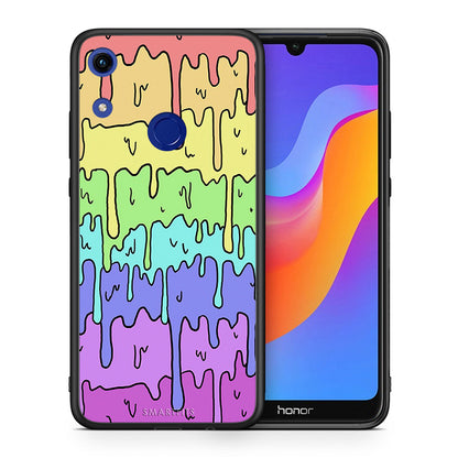 Θήκη Honor 8A Melting Rainbow από τη Smartfits με σχέδιο στο πίσω μέρος και μαύρο περίβλημα | Honor 8A Melting Rainbow case with colorful back and black bezels