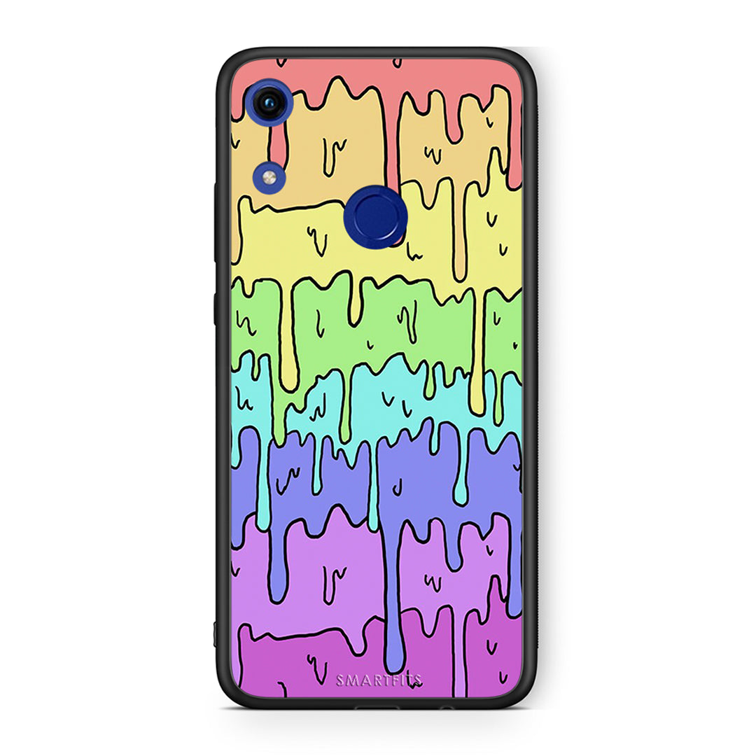 Honor 8A Melting Rainbow θήκη από τη Smartfits με σχέδιο στο πίσω μέρος και μαύρο περίβλημα | Smartphone case with colorful back and black bezels by Smartfits