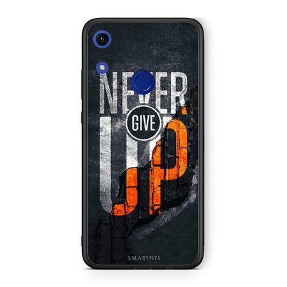 Honor 8A Never Give Up Θήκη Αγίου Βαλεντίνου από τη Smartfits με σχέδιο στο πίσω μέρος και μαύρο περίβλημα | Smartphone case with colorful back and black bezels by Smartfits