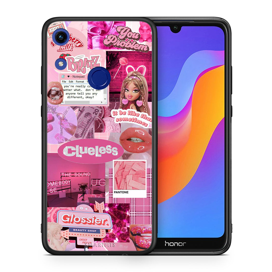 Θήκη Αγίου Βαλεντίνου Honor 8A Pink Love από τη Smartfits με σχέδιο στο πίσω μέρος και μαύρο περίβλημα | Honor 8A Pink Love case with colorful back and black bezels