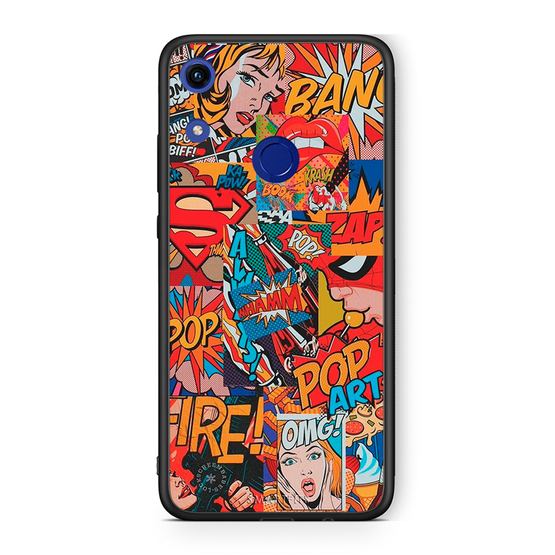 Honor 8A PopArt OMG θήκη από τη Smartfits με σχέδιο στο πίσω μέρος και μαύρο περίβλημα | Smartphone case with colorful back and black bezels by Smartfits