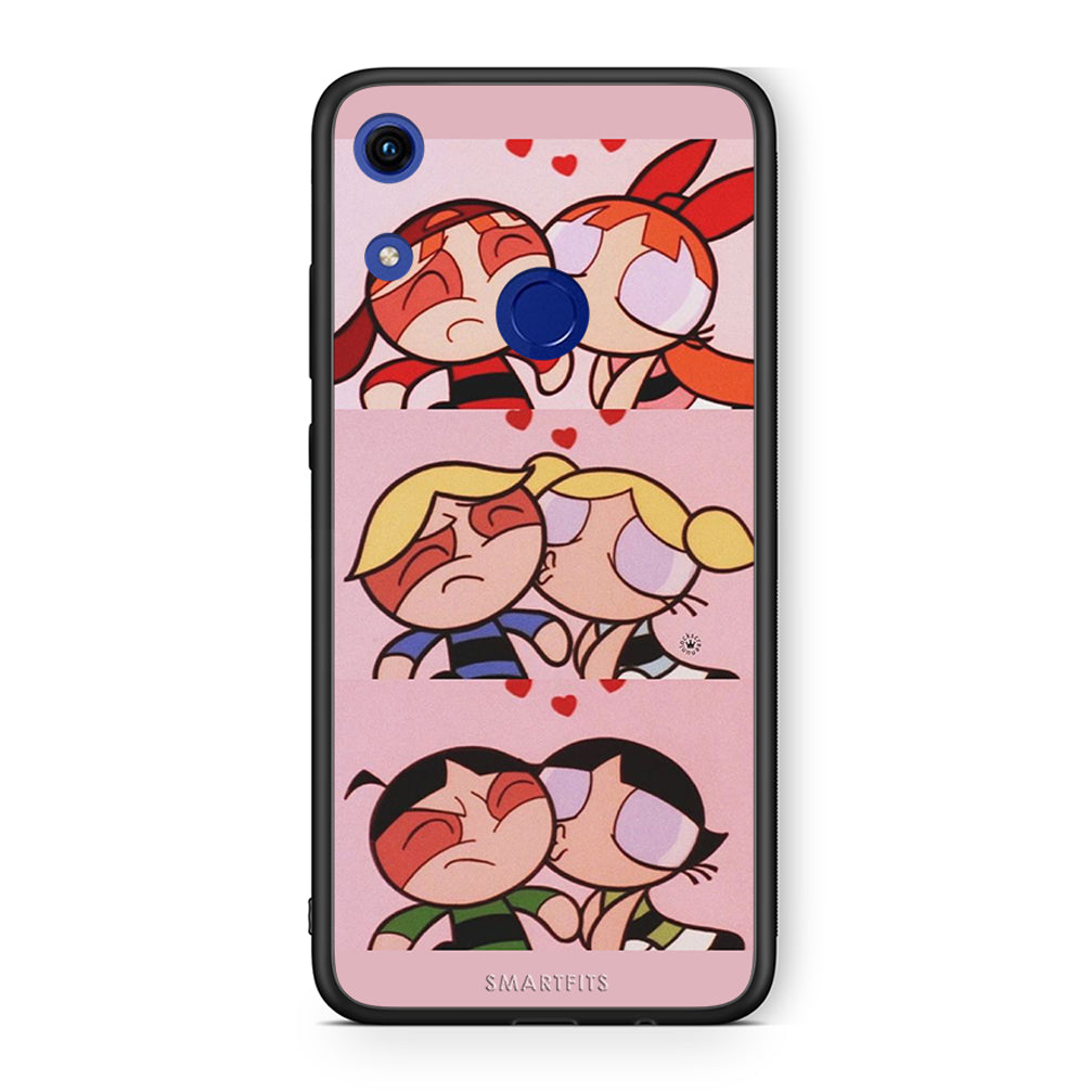 Honor 8A Puff Love Θήκη Αγίου Βαλεντίνου από τη Smartfits με σχέδιο στο πίσω μέρος και μαύρο περίβλημα | Smartphone case with colorful back and black bezels by Smartfits