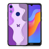Thumbnail for Θήκη Αγίου Βαλεντίνου Honor 8A Purple Mariposa από τη Smartfits με σχέδιο στο πίσω μέρος και μαύρο περίβλημα | Honor 8A Purple Mariposa case with colorful back and black bezels