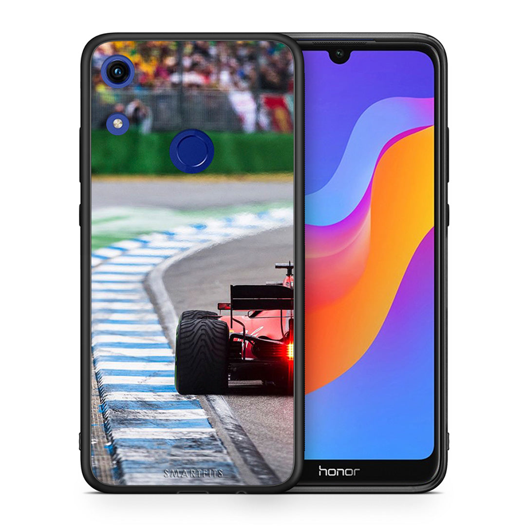 Θήκη Honor 8A Racing Vibes από τη Smartfits με σχέδιο στο πίσω μέρος και μαύρο περίβλημα | Honor 8A Racing Vibes case with colorful back and black bezels