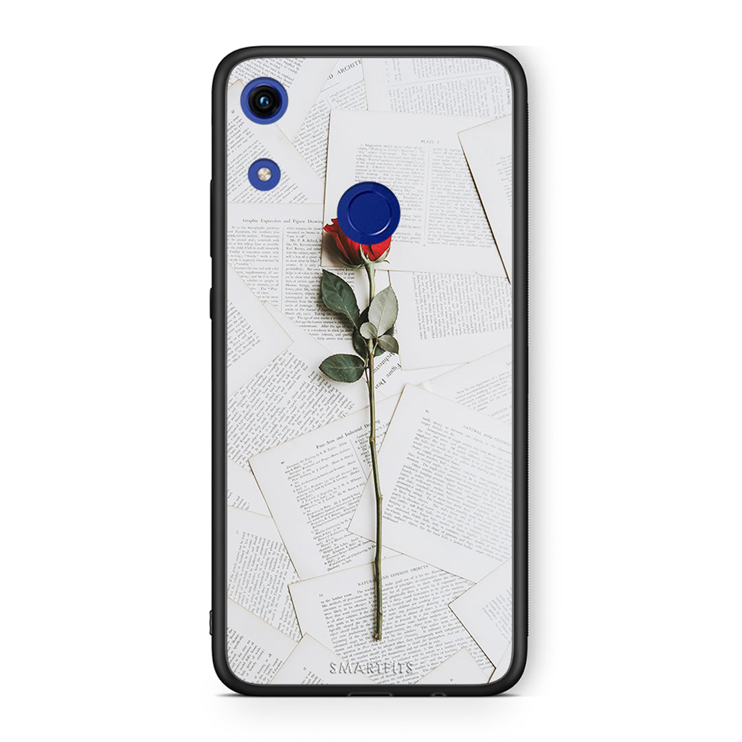 Honor 8A Red Rose θήκη από τη Smartfits με σχέδιο στο πίσω μέρος και μαύρο περίβλημα | Smartphone case with colorful back and black bezels by Smartfits