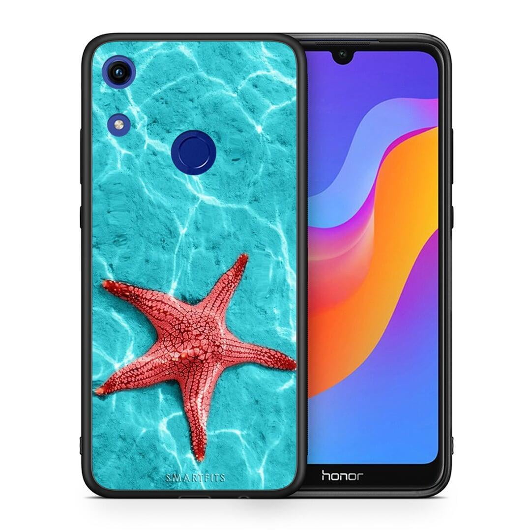Θήκη Honor 8A Red Starfish από τη Smartfits με σχέδιο στο πίσω μέρος και μαύρο περίβλημα | Honor 8A Red Starfish case with colorful back and black bezels