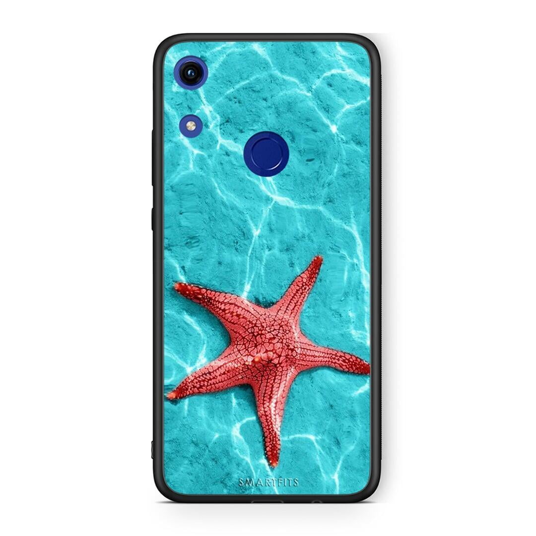 Honor 8A Red Starfish Θήκη από τη Smartfits με σχέδιο στο πίσω μέρος και μαύρο περίβλημα | Smartphone case with colorful back and black bezels by Smartfits