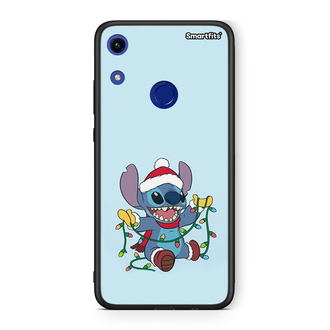 Huawei Honor 8A Santa Stich θήκη από τη Smartfits με σχέδιο στο πίσω μέρος και μαύρο περίβλημα | Smartphone case with colorful back and black bezels by Smartfits