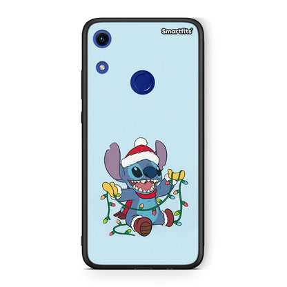 Huawei Honor 8A Santa Stich θήκη από τη Smartfits με σχέδιο στο πίσω μέρος και μαύρο περίβλημα | Smartphone case with colorful back and black bezels by Smartfits
