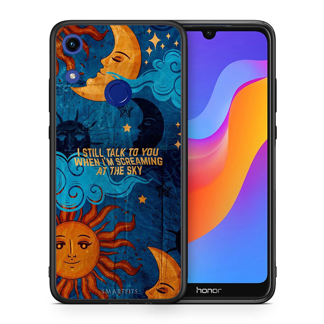 Θήκη Honor 8A Screaming Sky από τη Smartfits με σχέδιο στο πίσω μέρος και μαύρο περίβλημα | Honor 8A Screaming Sky case with colorful back and black bezels