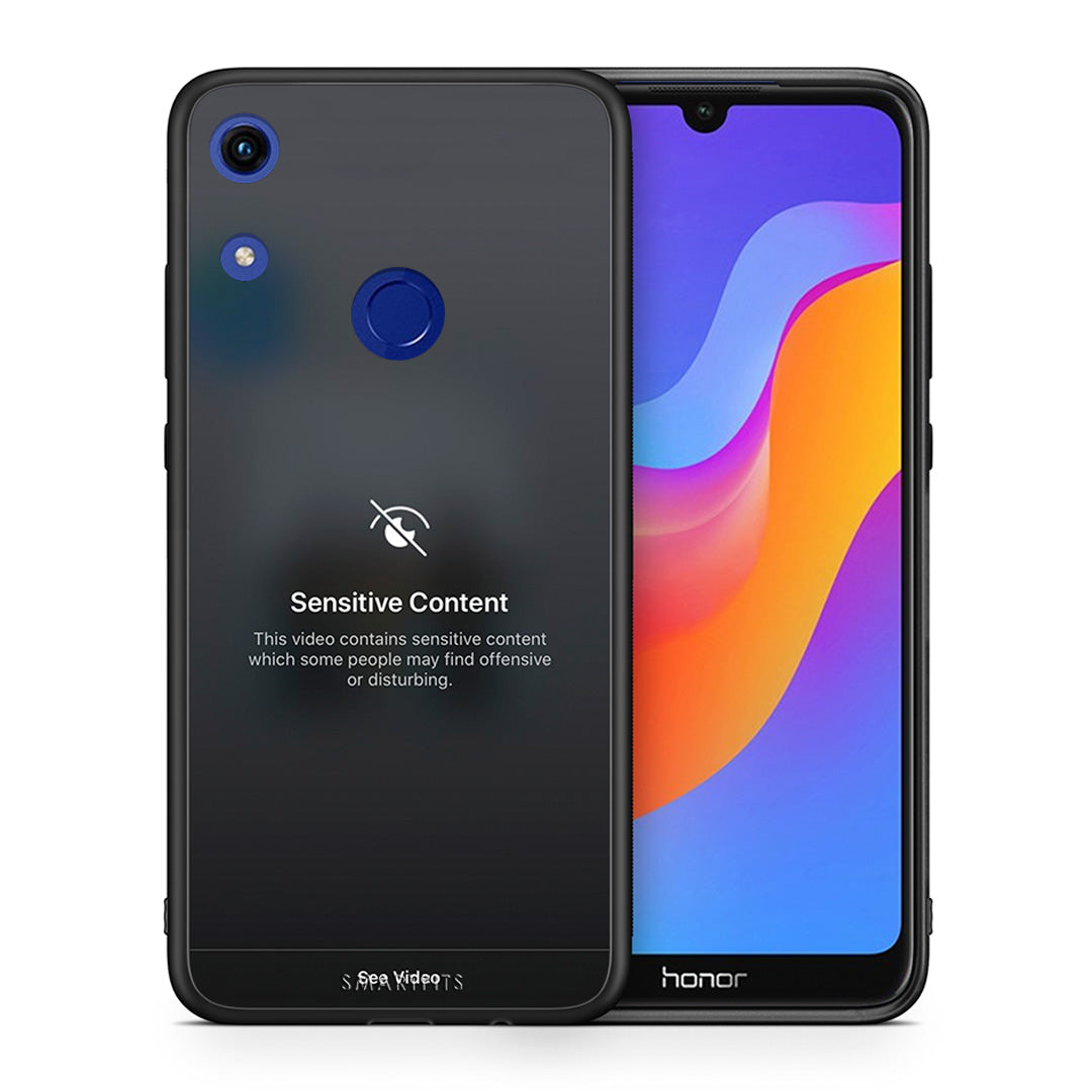 Θήκη Honor 8A Sensitive Content από τη Smartfits με σχέδιο στο πίσω μέρος και μαύρο περίβλημα | Honor 8A Sensitive Content case with colorful back and black bezels