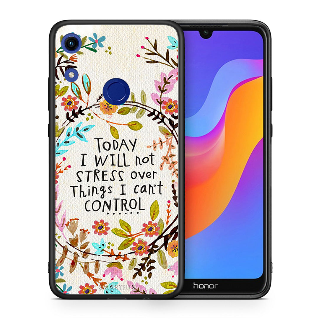 Θήκη Honor 8A Stress Over από τη Smartfits με σχέδιο στο πίσω μέρος και μαύρο περίβλημα | Honor 8A Stress Over case with colorful back and black bezels