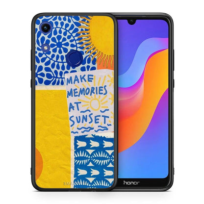 Θήκη Honor 8A Sunset Memories από τη Smartfits με σχέδιο στο πίσω μέρος και μαύρο περίβλημα | Honor 8A Sunset Memories case with colorful back and black bezels