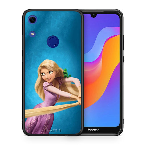 Θήκη Αγίου Βαλεντίνου Honor 8A Tangled 2 από τη Smartfits με σχέδιο στο πίσω μέρος και μαύρο περίβλημα | Honor 8A Tangled 2 case with colorful back and black bezels