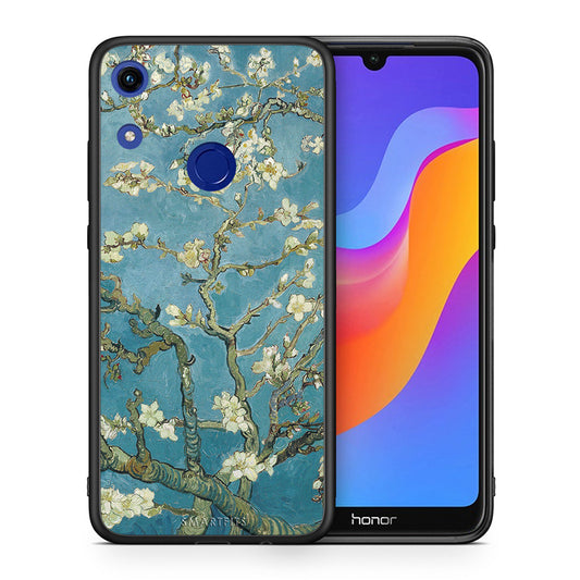 Θήκη Honor 8A White Blossoms από τη Smartfits με σχέδιο στο πίσω μέρος και μαύρο περίβλημα | Honor 8A White Blossoms case with colorful back and black bezels
