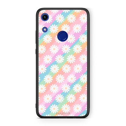 Honor 8A White Daisies θήκη από τη Smartfits με σχέδιο στο πίσω μέρος και μαύρο περίβλημα | Smartphone case with colorful back and black bezels by Smartfits