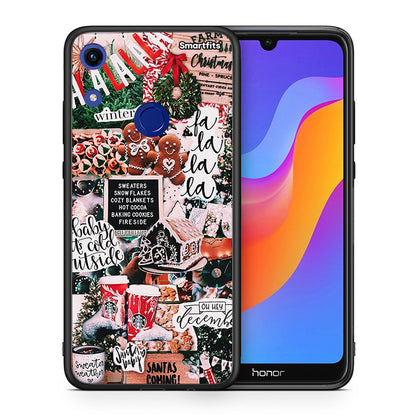 Θήκη Honor 8A Xmas Habbits από τη Smartfits με σχέδιο στο πίσω μέρος και μαύρο περίβλημα | Honor 8A Xmas Habbits case with colorful back and black bezels