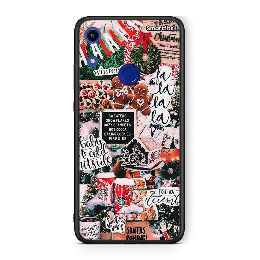 Huawei Honor 8A Xmas Habbits θήκη από τη Smartfits με σχέδιο στο πίσω μέρος και μαύρο περίβλημα | Smartphone case with colorful back and black bezels by Smartfits
