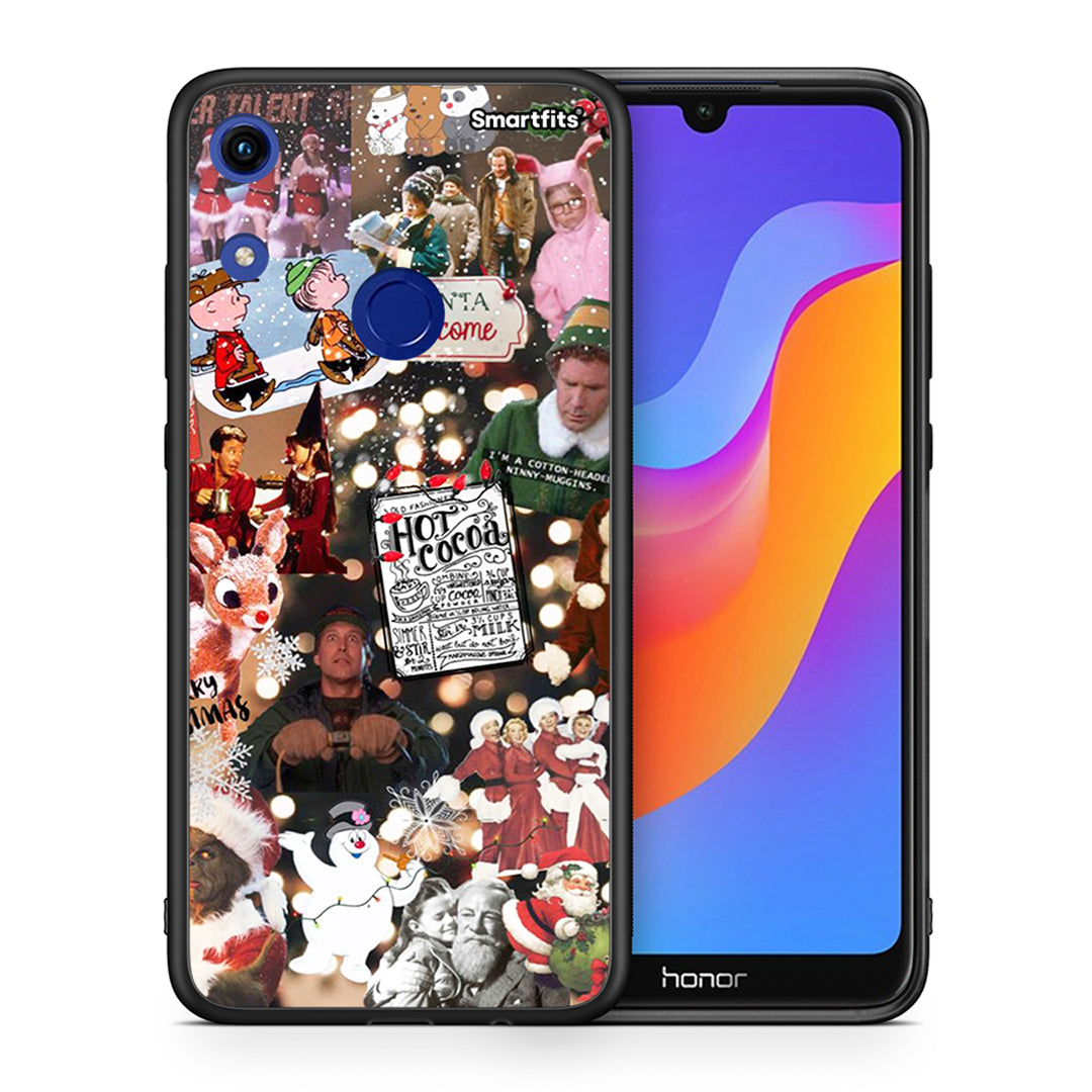 Θήκη Honor 8A Xmas Movies από τη Smartfits με σχέδιο στο πίσω μέρος και μαύρο περίβλημα | Honor 8A Xmas Movies case with colorful back and black bezels