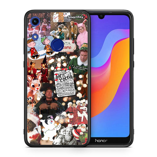 Θήκη Honor 8A Xmas Movies από τη Smartfits με σχέδιο στο πίσω μέρος και μαύρο περίβλημα | Honor 8A Xmas Movies case with colorful back and black bezels