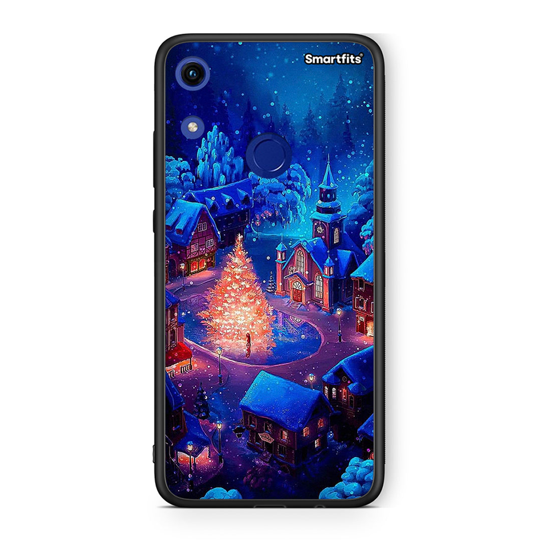 Huawei Honor 8A Xmas Village θήκη από τη Smartfits με σχέδιο στο πίσω μέρος και μαύρο περίβλημα | Smartphone case with colorful back and black bezels by Smartfits