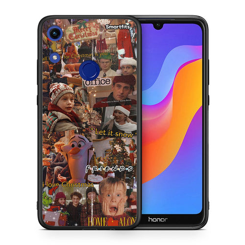 Θήκη Honor 8A Xmas Wishes από τη Smartfits με σχέδιο στο πίσω μέρος και μαύρο περίβλημα | Honor 8A Xmas Wishes case with colorful back and black bezels