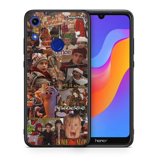 Θήκη Honor 8A Xmas Wishes από τη Smartfits με σχέδιο στο πίσω μέρος και μαύρο περίβλημα | Honor 8A Xmas Wishes case with colorful back and black bezels