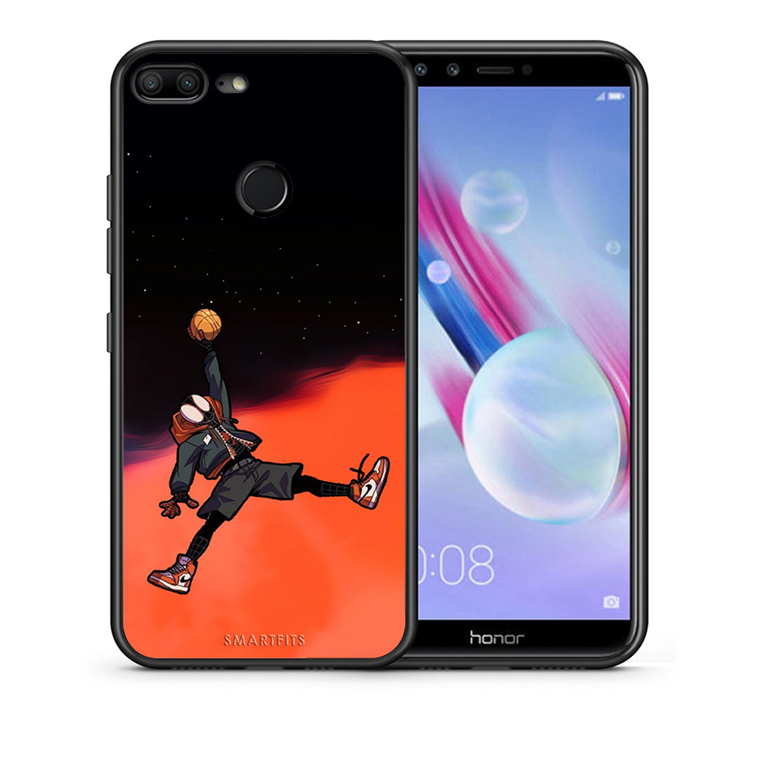 Θήκη Honor 9 Lite Basketball Hero από τη Smartfits με σχέδιο στο πίσω μέρος και μαύρο περίβλημα | Honor 9 Lite Basketball Hero case with colorful back and black bezels