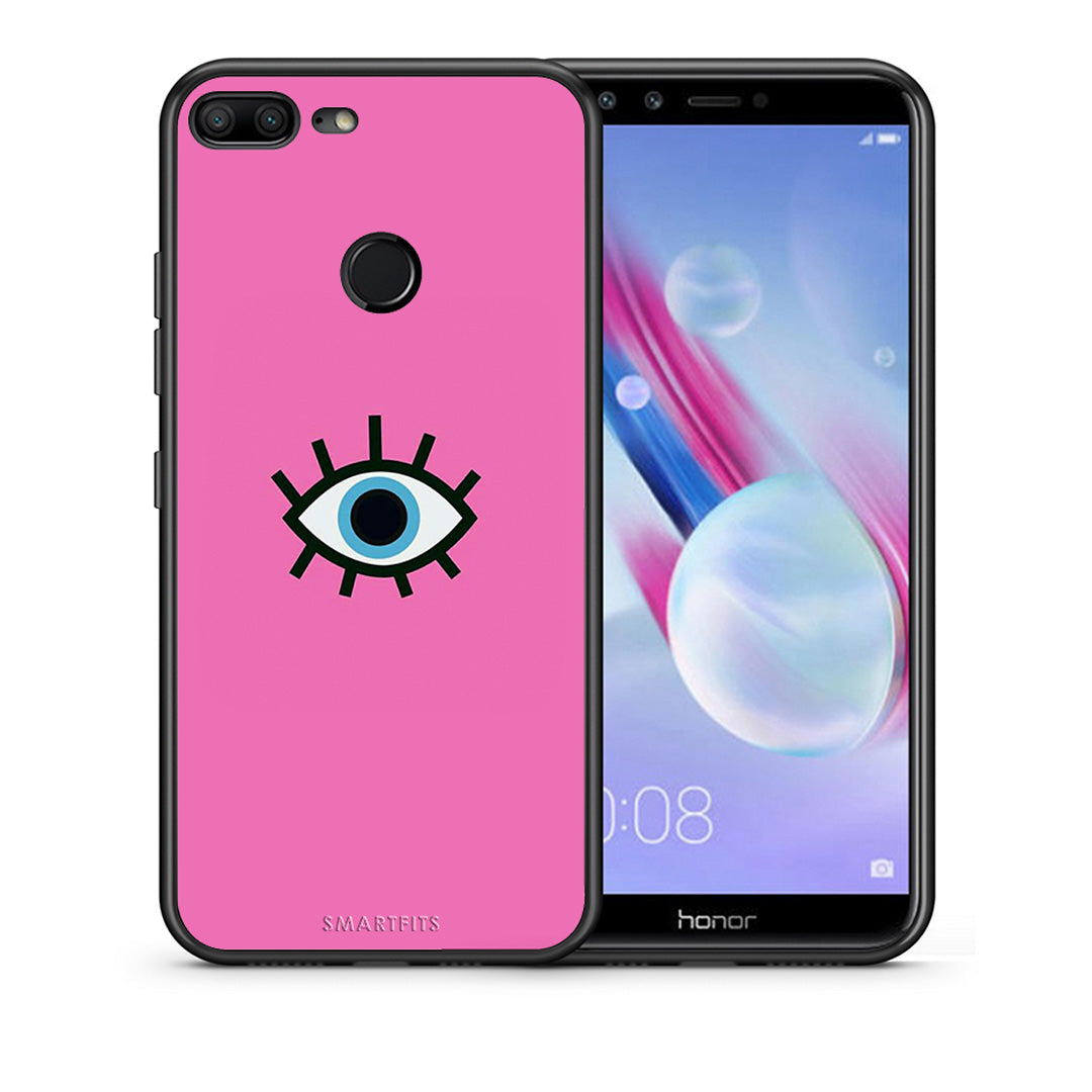 Θήκη Honor 9 Lite Blue Eye Pink από τη Smartfits με σχέδιο στο πίσω μέρος και μαύρο περίβλημα | Honor 9 Lite Blue Eye Pink case with colorful back and black bezels