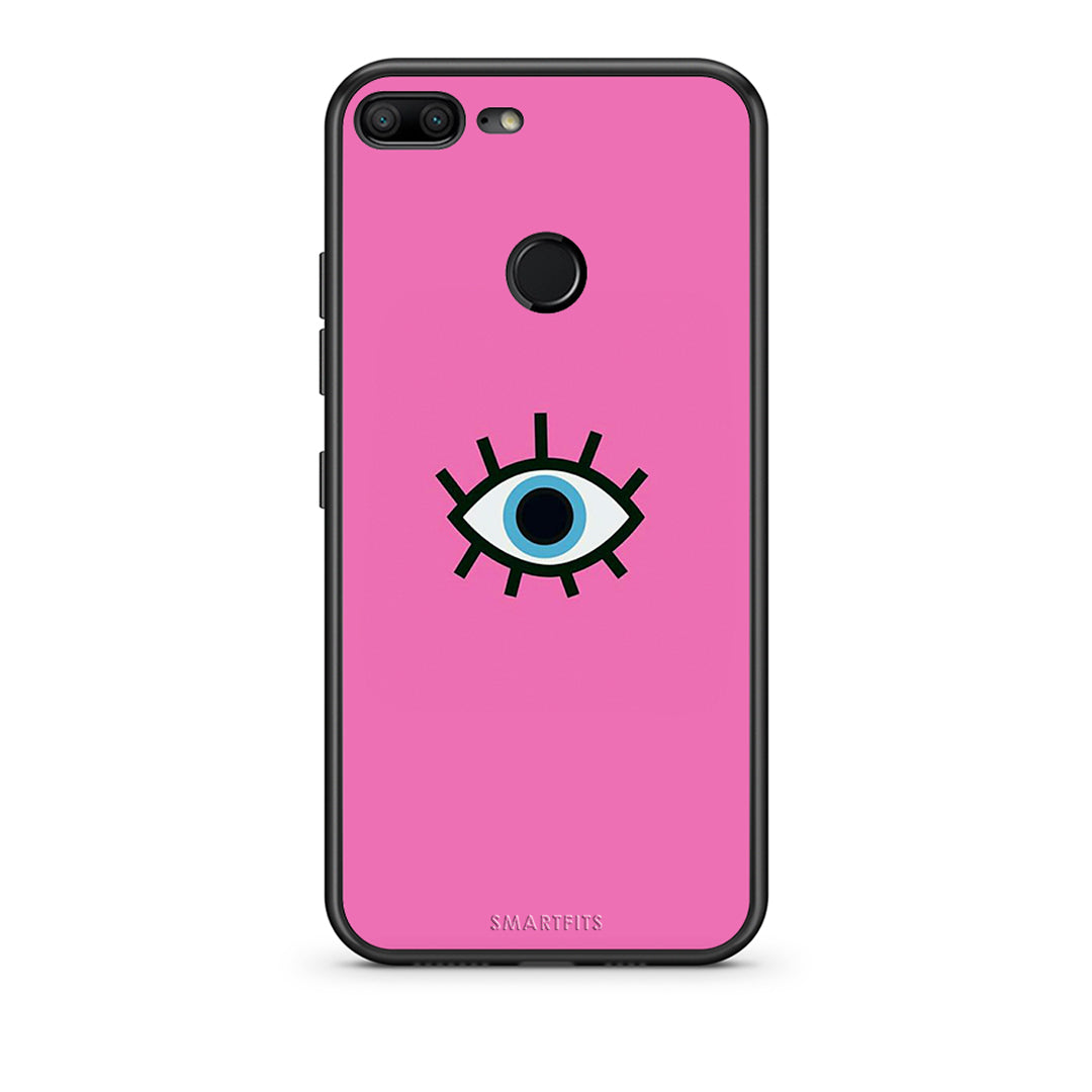 Honor 9 Lite Blue Eye Pink θήκη από τη Smartfits με σχέδιο στο πίσω μέρος και μαύρο περίβλημα | Smartphone case with colorful back and black bezels by Smartfits
