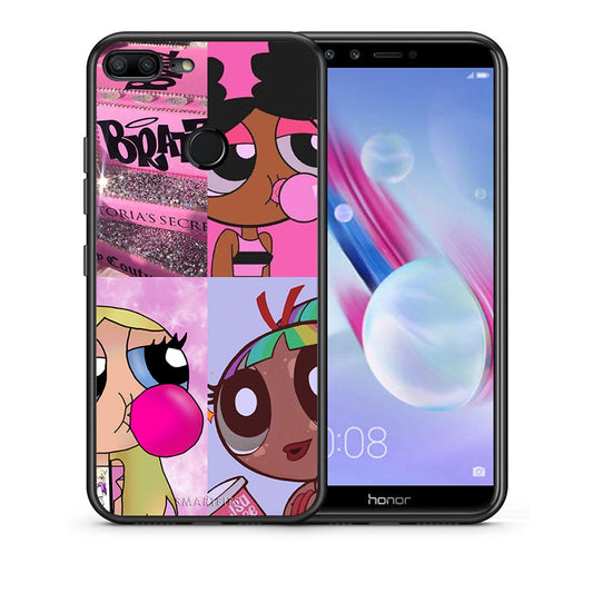 Θήκη Αγίου Βαλεντίνου Honor 9 Lite Bubble Girls από τη Smartfits με σχέδιο στο πίσω μέρος και μαύρο περίβλημα | Honor 9 Lite Bubble Girls case with colorful back and black bezels