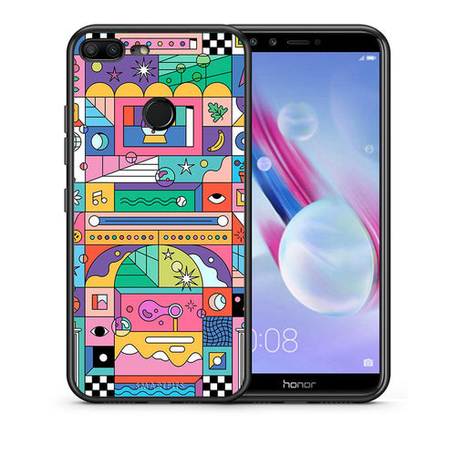 Θήκη Honor 9 Lite Bubbles Soap από τη Smartfits με σχέδιο στο πίσω μέρος και μαύρο περίβλημα | Honor 9 Lite Bubbles Soap case with colorful back and black bezels