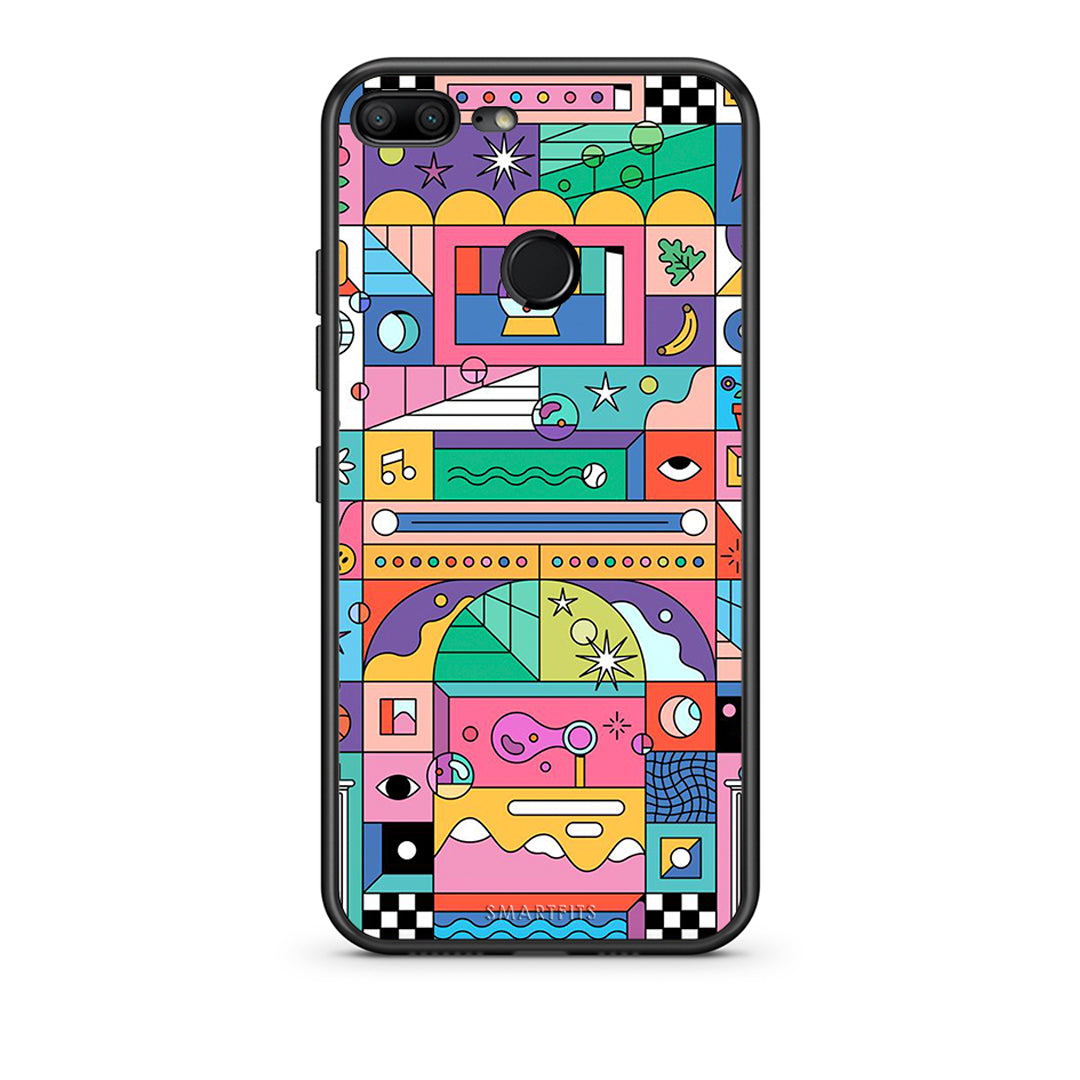 Honor 9 Lite Bubbles Soap θήκη από τη Smartfits με σχέδιο στο πίσω μέρος και μαύρο περίβλημα | Smartphone case with colorful back and black bezels by Smartfits