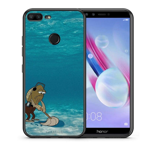 Θήκη Honor 9 Lite Clean The Ocean από τη Smartfits με σχέδιο στο πίσω μέρος και μαύρο περίβλημα | Honor 9 Lite Clean The Ocean case with colorful back and black bezels