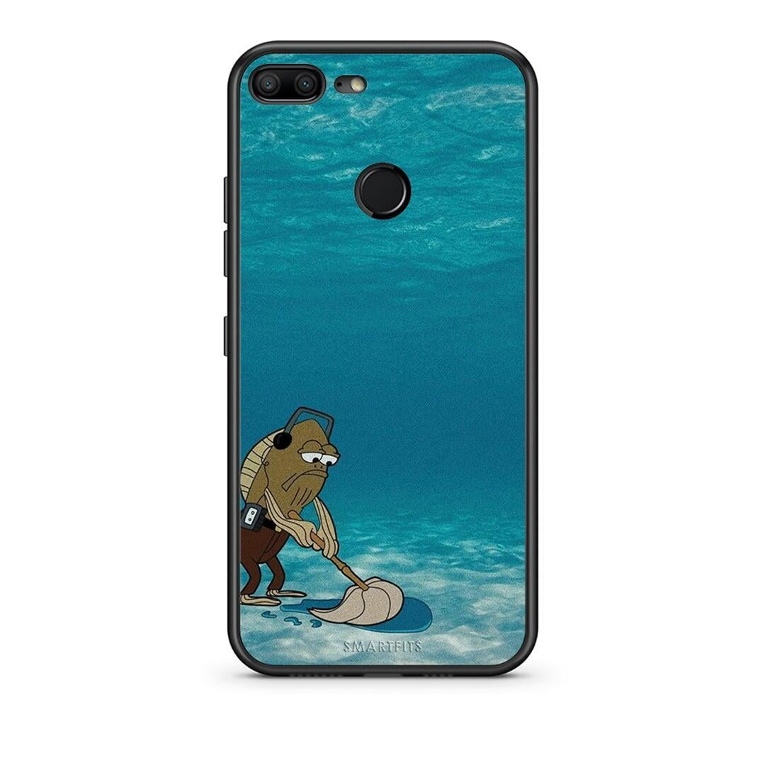 Honor 9 Lite Clean The Ocean Θήκη από τη Smartfits με σχέδιο στο πίσω μέρος και μαύρο περίβλημα | Smartphone case with colorful back and black bezels by Smartfits