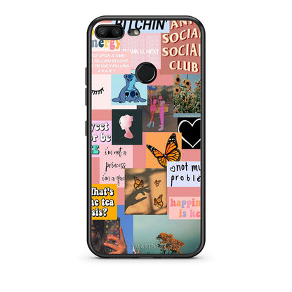 Honor 9 Lite Collage Bitchin Θήκη Αγίου Βαλεντίνου από τη Smartfits με σχέδιο στο πίσω μέρος και μαύρο περίβλημα | Smartphone case with colorful back and black bezels by Smartfits