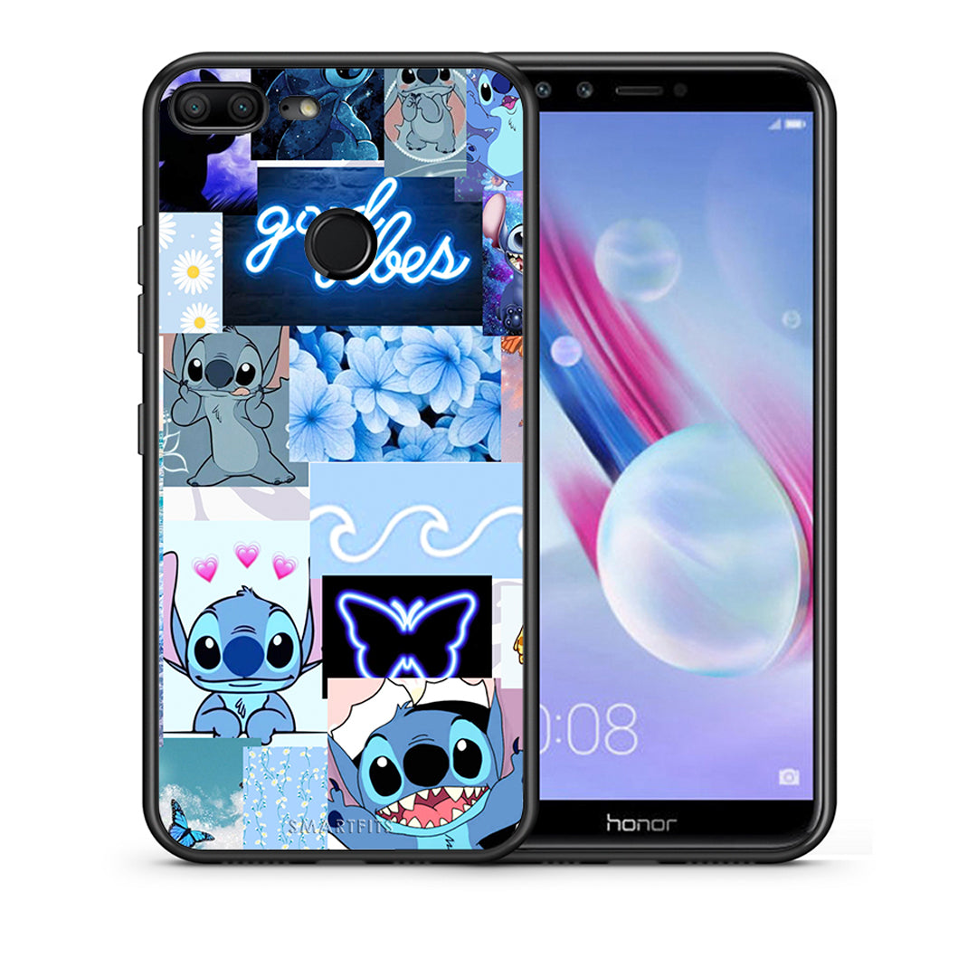 Θήκη Αγίου Βαλεντίνου Honor 9 Lite Collage Good Vibes από τη Smartfits με σχέδιο στο πίσω μέρος και μαύρο περίβλημα | Honor 9 Lite Collage Good Vibes case with colorful back and black bezels