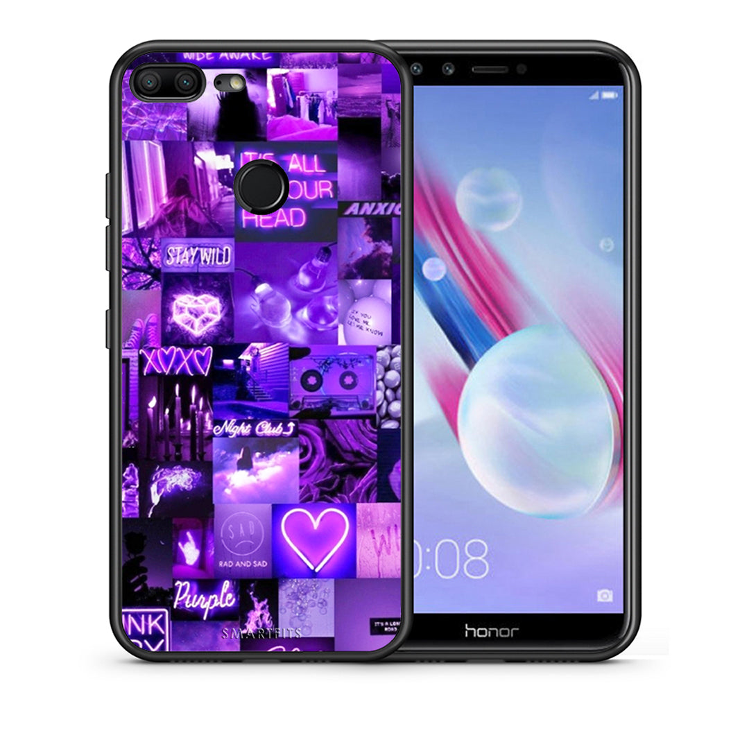 Θήκη Αγίου Βαλεντίνου Honor 9 Lite Collage Stay Wild από τη Smartfits με σχέδιο στο πίσω μέρος και μαύρο περίβλημα | Honor 9 Lite Collage Stay Wild case with colorful back and black bezels