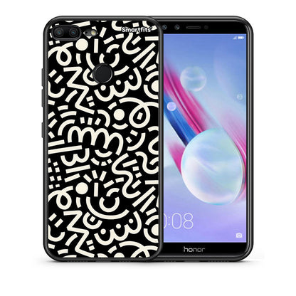 Θήκη Honor 9 Lite Doodle Art από τη Smartfits με σχέδιο στο πίσω μέρος και μαύρο περίβλημα | Honor 9 Lite Doodle Art case with colorful back and black bezels