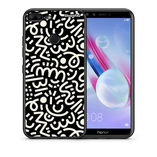 Θήκη Honor 9 Lite Doodle Art από τη Smartfits με σχέδιο στο πίσω μέρος και μαύρο περίβλημα | Honor 9 Lite Doodle Art case with colorful back and black bezels