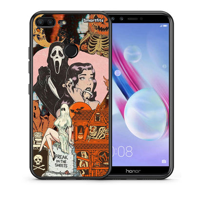 Θήκη Honor 9 Lite Halloween Collage από τη Smartfits με σχέδιο στο πίσω μέρος και μαύρο περίβλημα | Honor 9 Lite Halloween Collage case with colorful back and black bezels