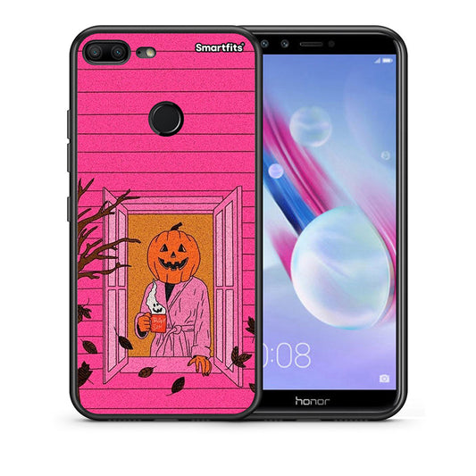Θήκη Honor 9 Lite Halloween Pumpkin Lady από τη Smartfits με σχέδιο στο πίσω μέρος και μαύρο περίβλημα | Honor 9 Lite Halloween Pumpkin Lady case with colorful back and black bezels