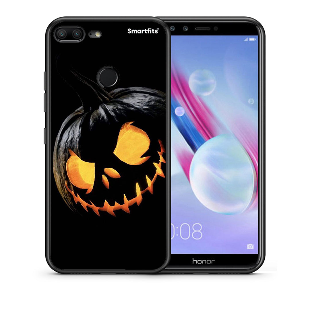 Θήκη Honor 9 Lite Halloween Scary Pumpkin από τη Smartfits με σχέδιο στο πίσω μέρος και μαύρο περίβλημα | Honor 9 Lite Halloween Scary Pumpkin case with colorful back and black bezels