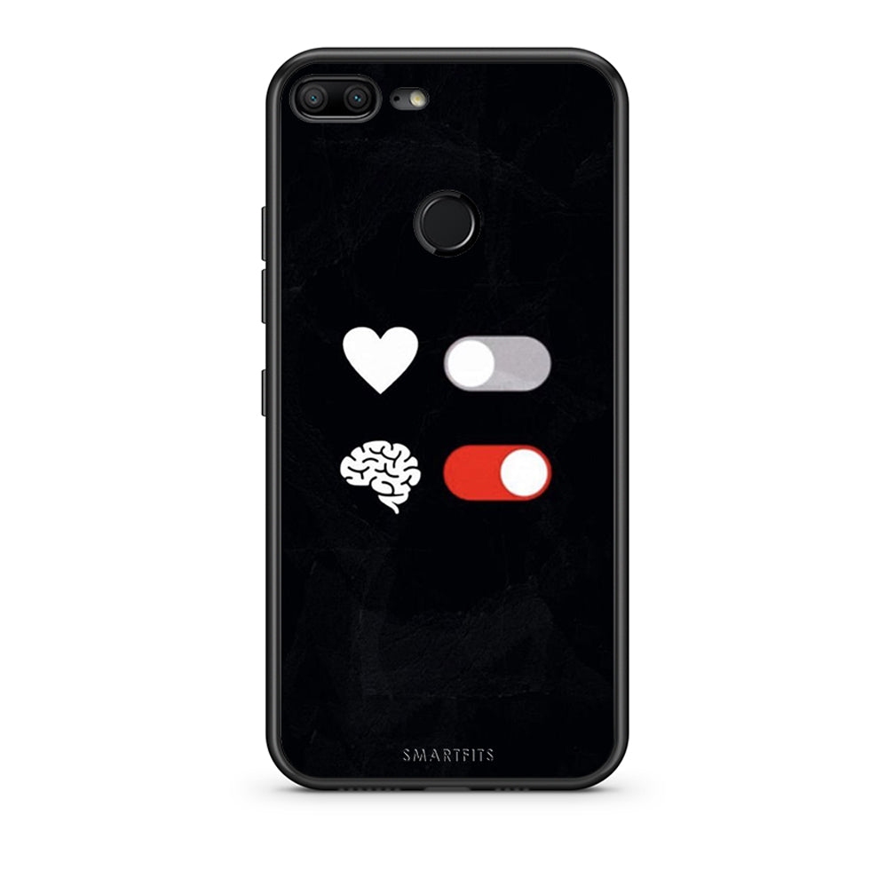Honor 9 Lite Heart Vs Brain Θήκη Αγίου Βαλεντίνου από τη Smartfits με σχέδιο στο πίσω μέρος και μαύρο περίβλημα | Smartphone case with colorful back and black bezels by Smartfits