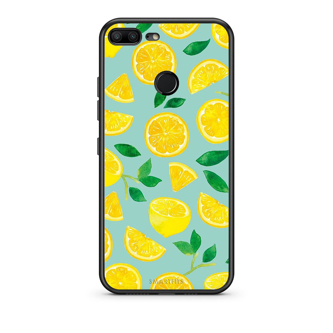Honor 9 Lite Lemons θήκη από τη Smartfits με σχέδιο στο πίσω μέρος και μαύρο περίβλημα | Smartphone case with colorful back and black bezels by Smartfits