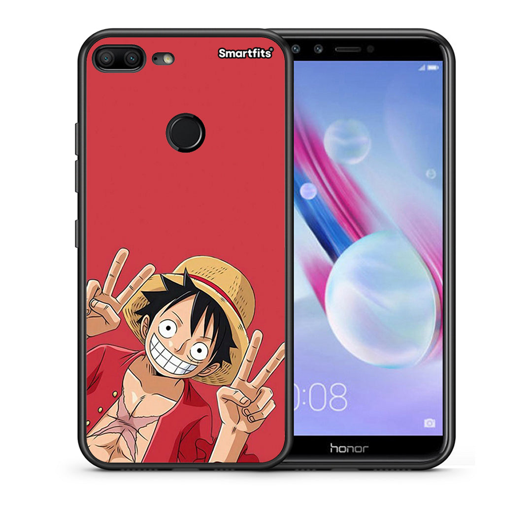 Θήκη Honor 9 Lite Pirate Luffy από τη Smartfits με σχέδιο στο πίσω μέρος και μαύρο περίβλημα | Honor 9 Lite Pirate Luffy case with colorful back and black bezels