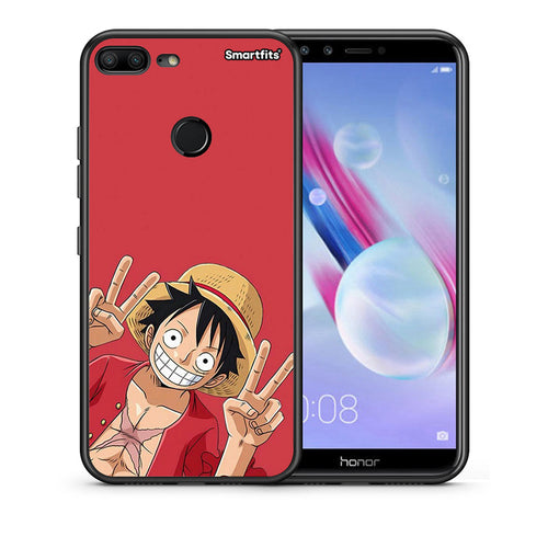 Θήκη Honor 9 Lite Pirate Luffy από τη Smartfits με σχέδιο στο πίσω μέρος και μαύρο περίβλημα | Honor 9 Lite Pirate Luffy case with colorful back and black bezels