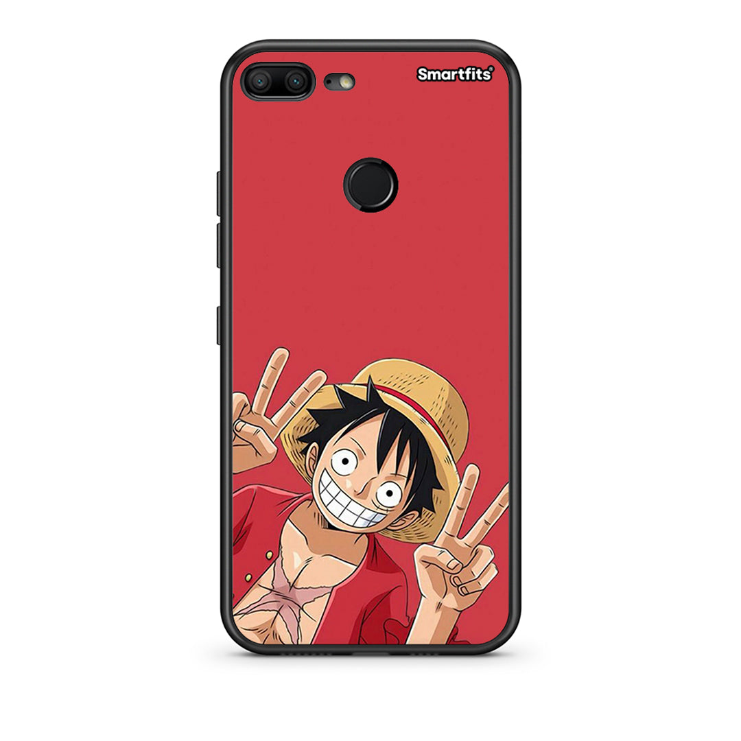 Honor 9 Lite Pirate Luffy Θήκη από τη Smartfits με σχέδιο στο πίσω μέρος και μαύρο περίβλημα | Smartphone case with colorful back and black bezels by Smartfits